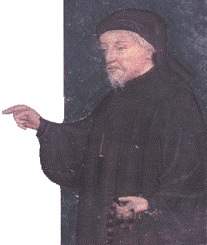 Chaucer, portrait on wood, artist unknown