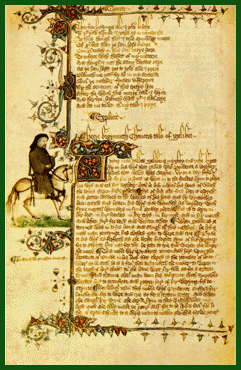 Chaucer's portrait from the Ellesmere manuscript
