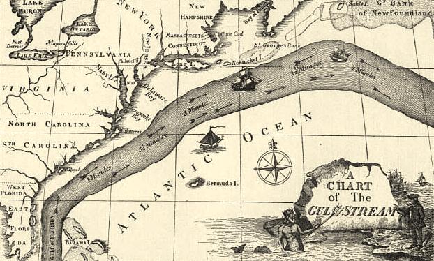 Franklin's Map Of The Gulf Stream Made From A Whaleman's Sketch