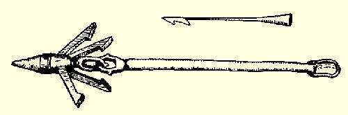 Hand Iron Or Harpoon Used By The Yankee Whalemen And Harpoon Used In Guns By Steam Whalers To Show Comparative Sizes.