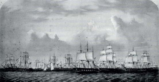 The Famous Stone Fleet Which Was Sunk To Blockade Southern Ports.